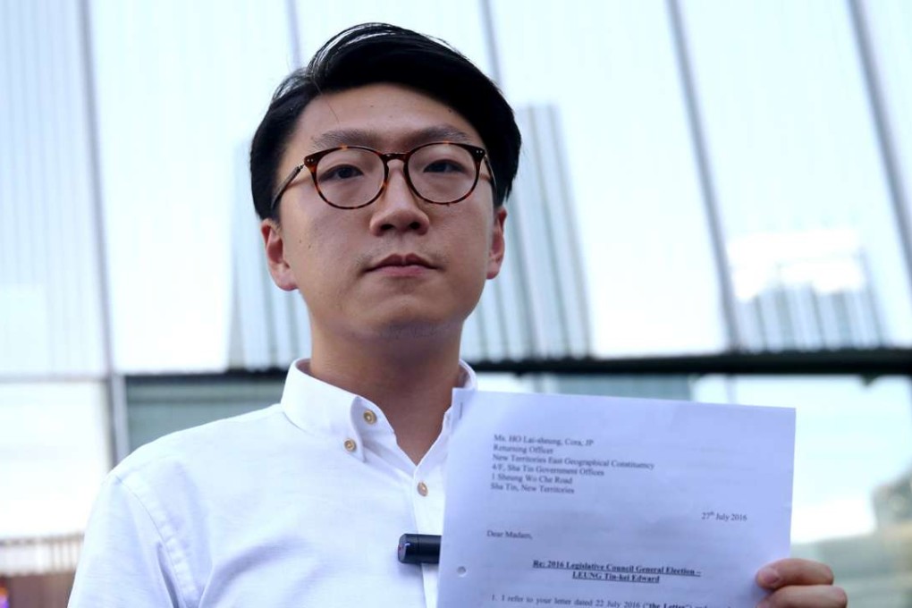 Edward Leung Tin-kai spoke to the media on Thursday. Photo: Sam Tsang