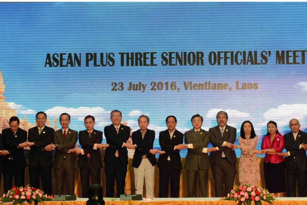 The Asean Plus Three (including China, Japan and South Korea) foreign ministers’ meeting in Vientiane, Laos. Photo: Xinhua
