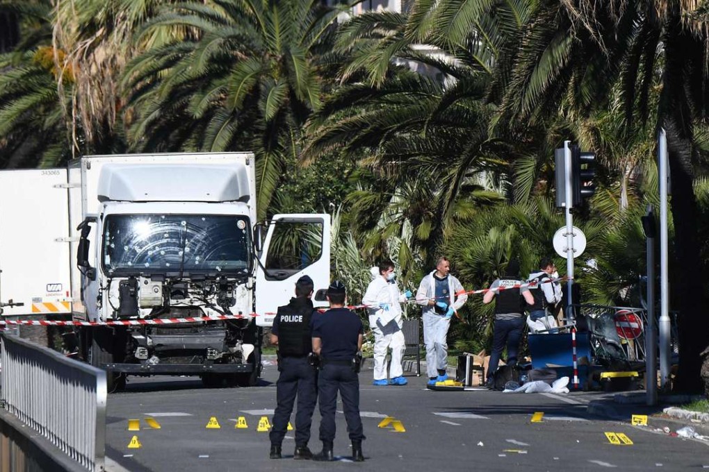 Scene of the truck attack in Nice which killed 84 people. Photo: AFP