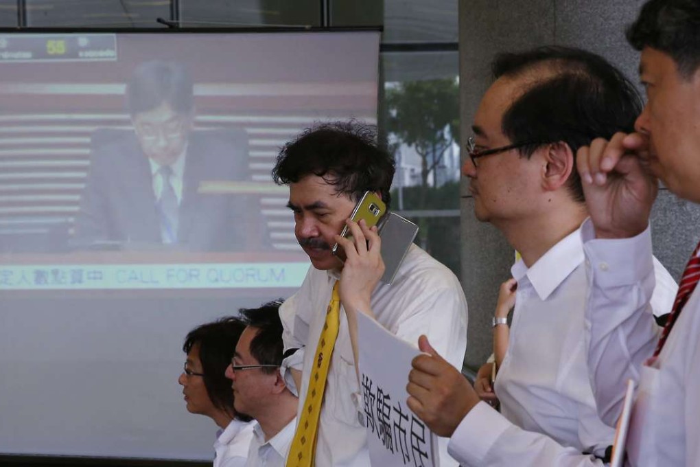 Members of the Hong Kong Medical Association protest against the government bill on reforming the Medical Council. Photo: Sam Tsang