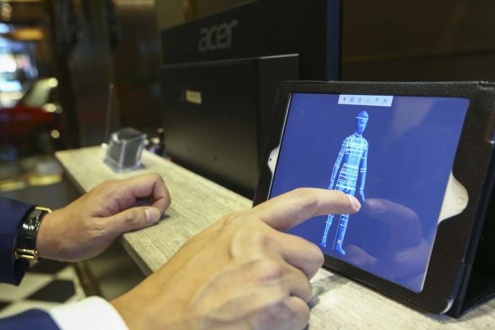 A 3D scanner measures body dimensions at Gay Giano. Photo: Edmond So