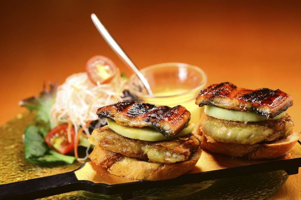 Senzuru’s Kagoshima eel with goose liver on toast.