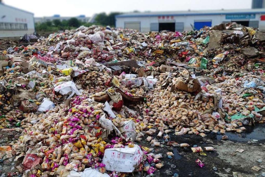 Piles of food items that soaked in polluted floodwater for more than two weeks. Photo: SCMP Pictures