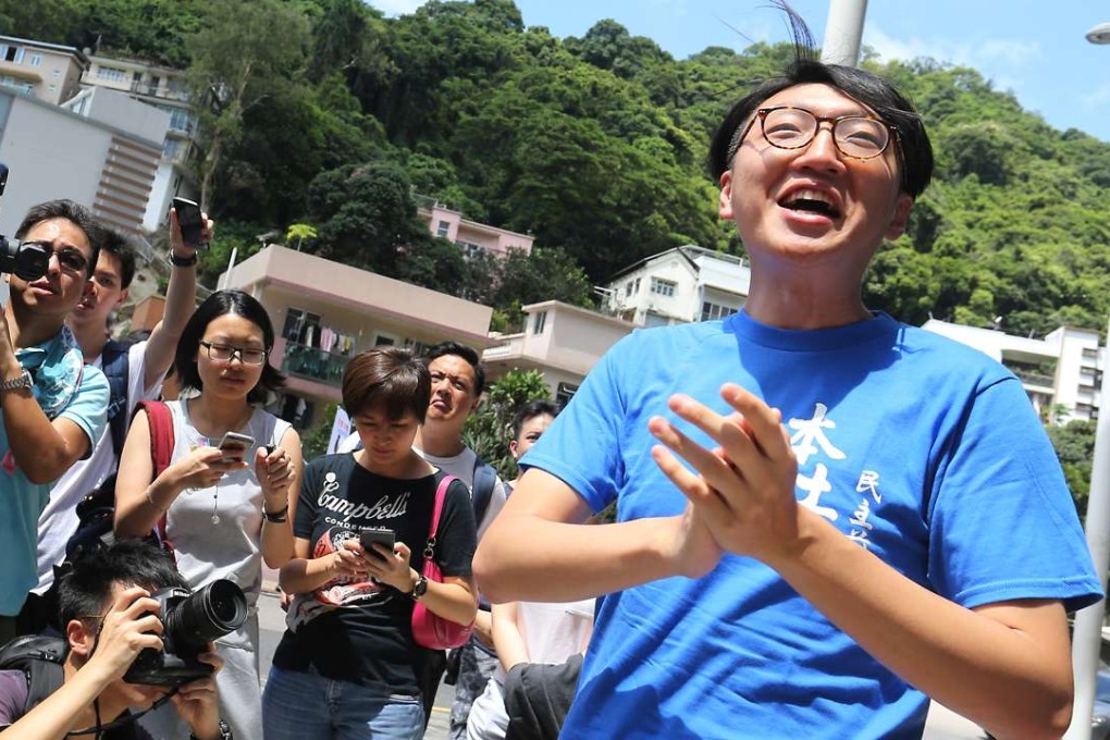 Hong Kong Indigenous' Edward Leung was projected to win 4 per cent support in New Territories East, enough to win a seat in Legco. Photo: Dickson Lee