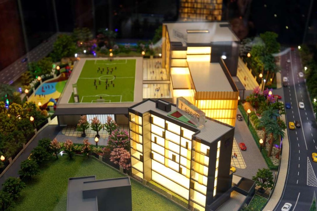 A model of Mount Kelly International School’s proposed Hong Kong campus seen during a press conference last month. Photo: Dickson Lee