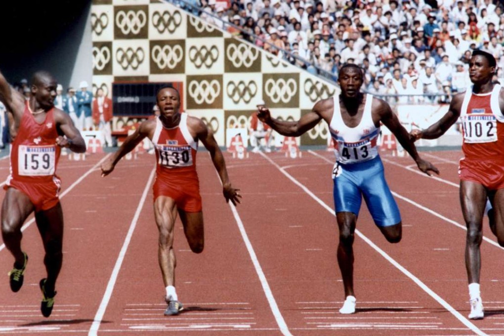 Canada’s Ben Johnson (left) salutes victory at the Seoul Games in 1988. Two SCMP writers said it was the defining moment in Olympic history for them. Photo: AFP