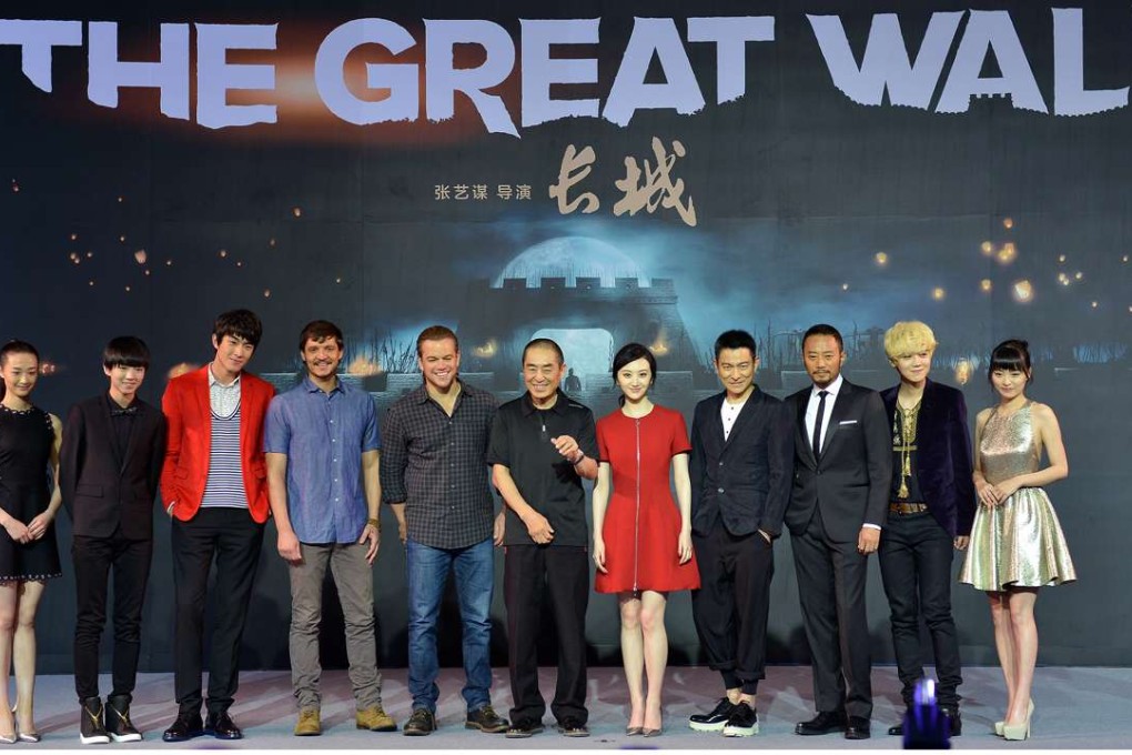 ‘The Great Wall’ cast at a press conference of the movie in Beijing in July. Photo: Xinhua