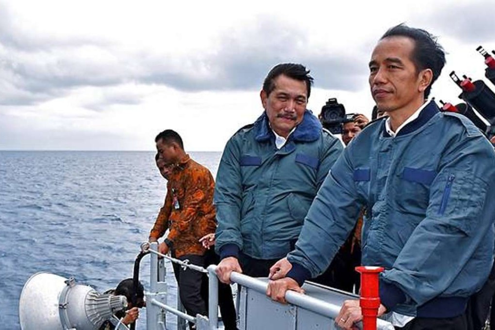 Widodo aboard the Imam Bonjol in the South China Sea. Photo: SCMP Pictures