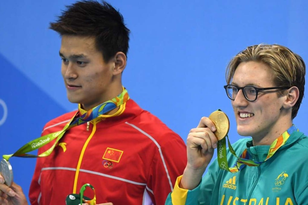 400m gold medallist Mack Horton and silver medallist Sun Yang have drawn battle lines ahead of their 1,500m showdown. Photo: EPA