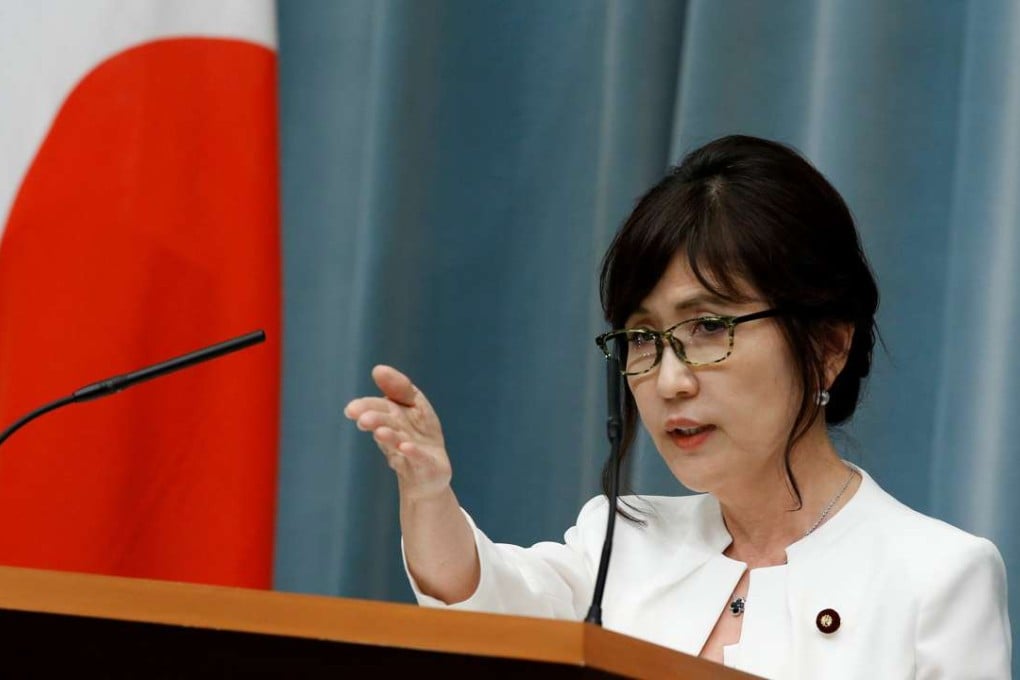 Tomomi Inada, the newly appointed defence minister of Japan, speaks at a news conference at Prime Minister Shinzo Abe's official residence in Tokyo. Photo: Reuters