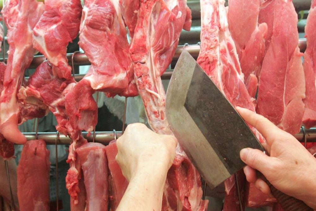 Pork retailer in Sha Tin Market. Photo: SCMP Pictures