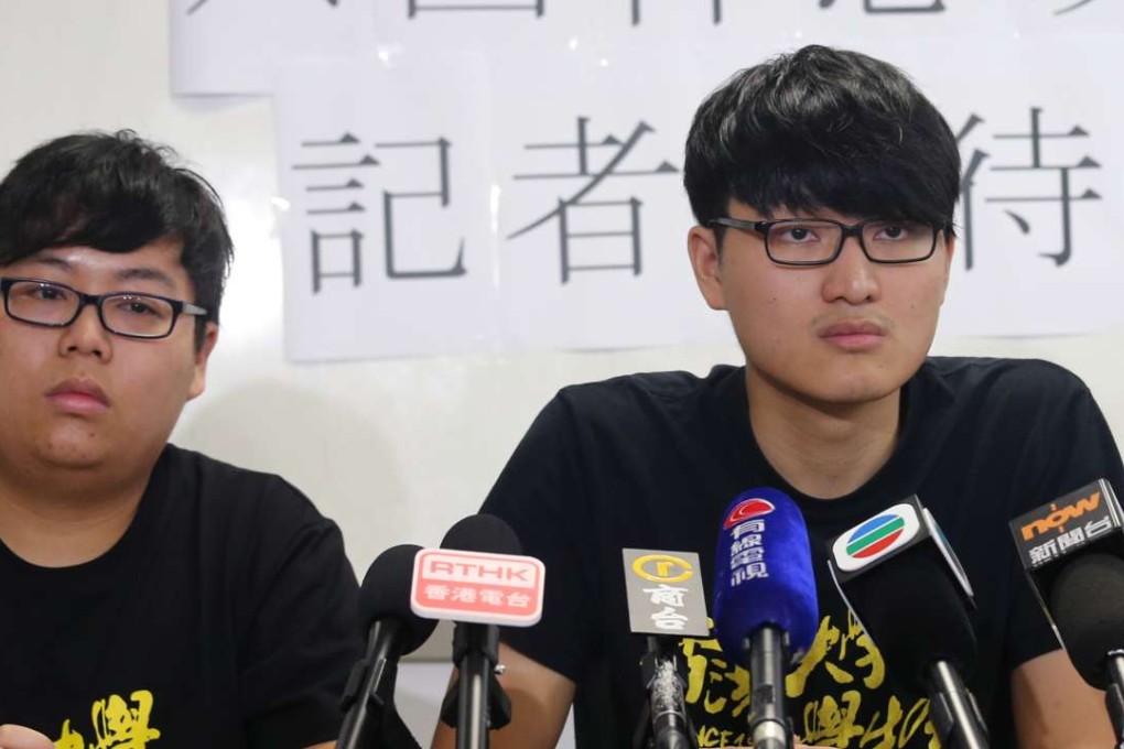 (Left) Colman Li Fung-kei (left) and Billy Fung have been charged for the roles they allegedly played during the siege of the HKU governing council meeting. Photo: David Wong