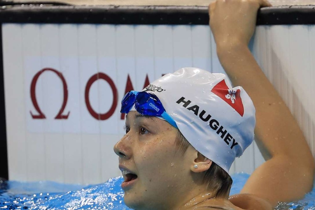 Siobhan Haughey during the women’s 200m freestyle heats at the Olympic Aquatics Stadium. Photos: Reuters