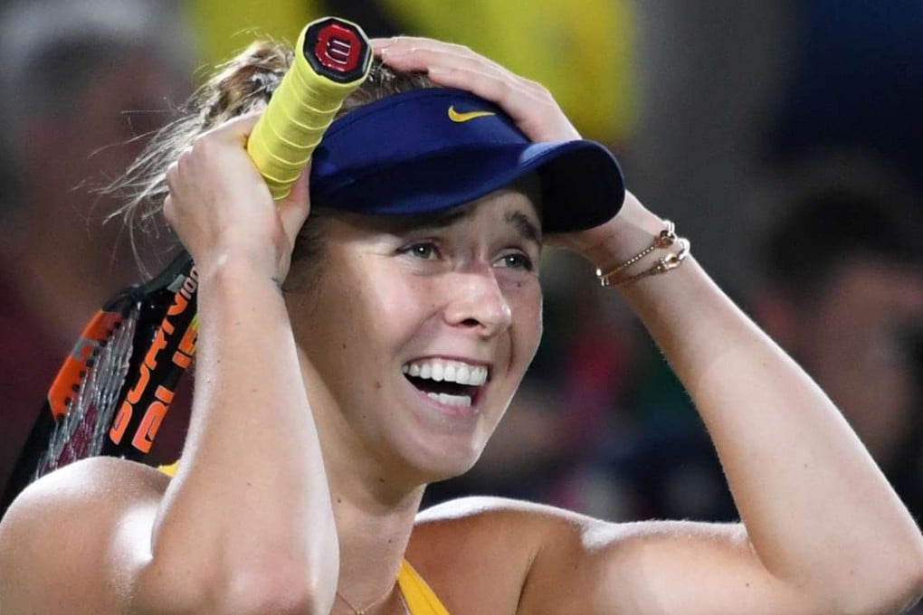 Ukraine’s Elina Svitolina cannot believe she has just beaten world number one Serena Williams. Photo: AFP