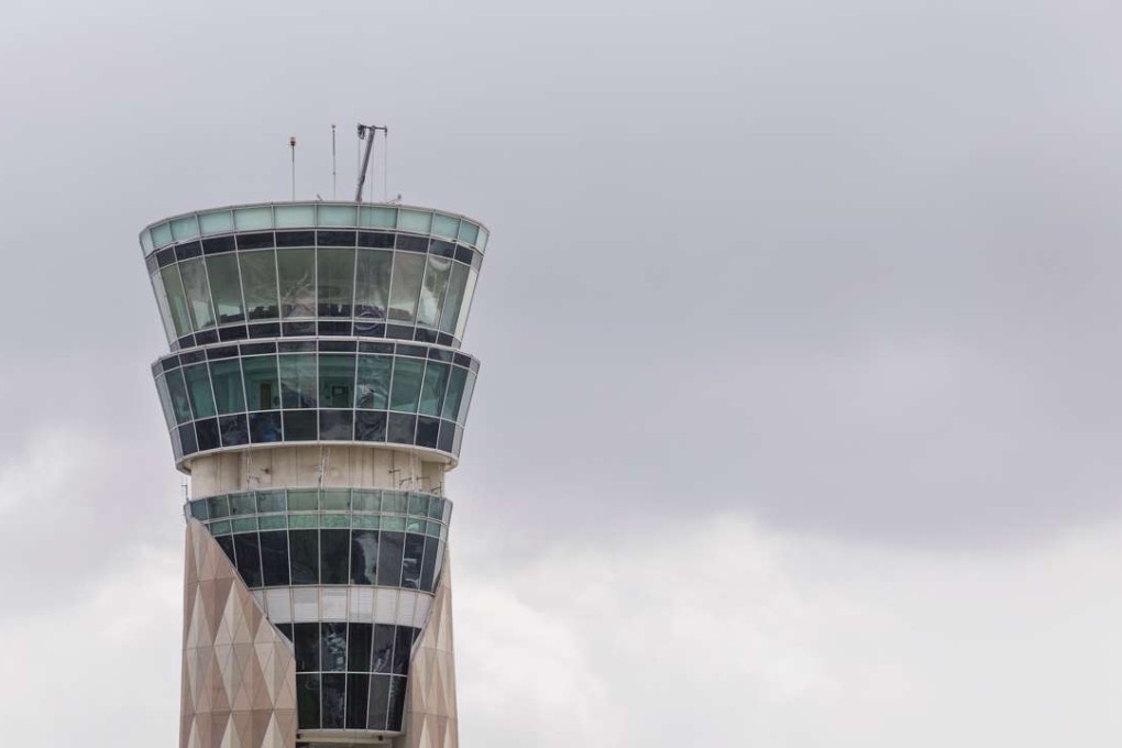 The new 102-metre-high air-traffic control tower at Indira Gandhi International Airport in Delhi. Photo: Bloomberg