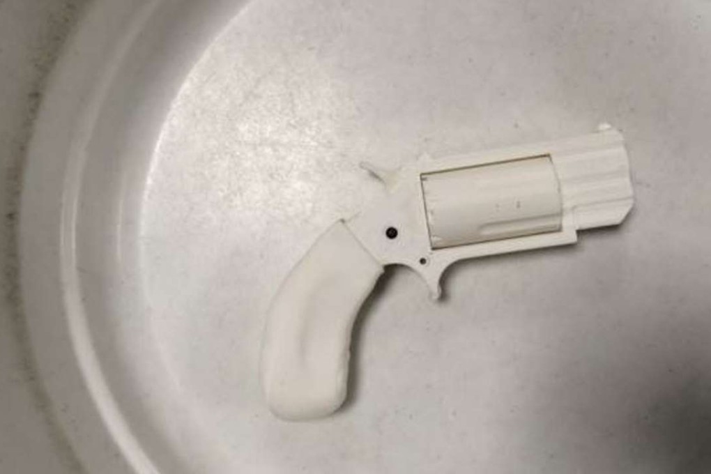 This photo provided by the Transportation Security Administration shows the plastic replica revolver TSA agents recovered from a passenger's carry-on bag at Reno-Tahoe International Airport. Photo: AP