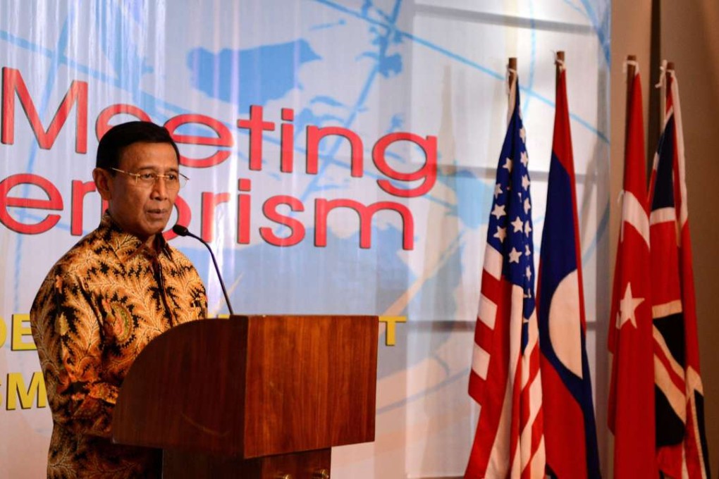 Indonesia Coordinating Minister for Legal, Politics and Security Affairs Wiranto speaks to journalists during a press conference on counterterrorism in Nusa Dua on the Indonesian resort island of Bali on August 10, 2016. Photo: AFP