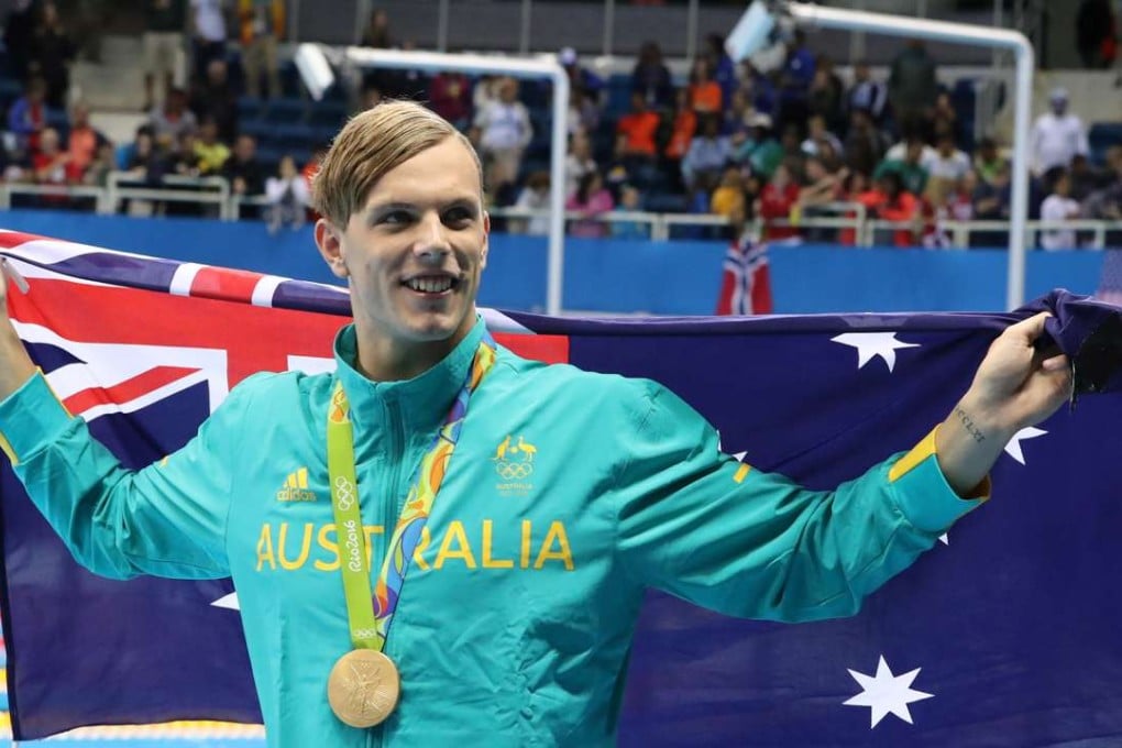 Australia's Kyle Chalmers celebrates after winning the men's 100 metre freestyle. Photo: AP