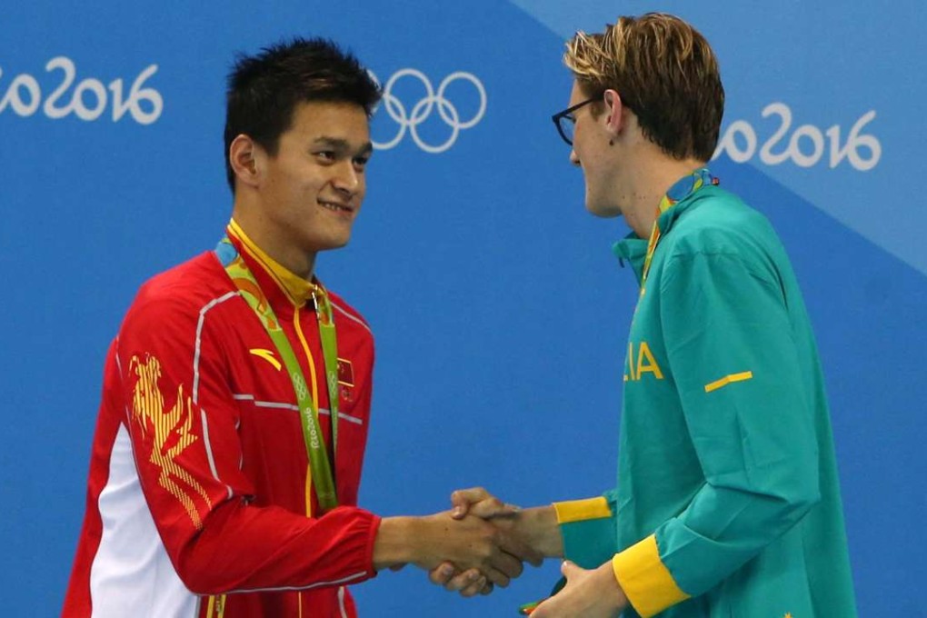 Tensions between the two countries intensified earlier in the week when Australian swimming champion Mack Horton (right) described his Chinese rival Sun Yang (left) as a “drugs cheat”, at the Rio Olympics. The war of words intensified to the official level with China demanding an apology. Photo: Reuters