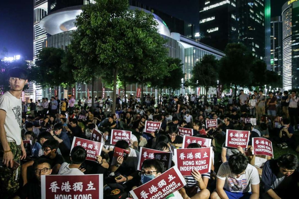 Hong Kong’s first pro-independence rally, on August 5, was spurred by the banning of six localist activists from standing in the upcoming Legco election. Photo: Sam Tsang
