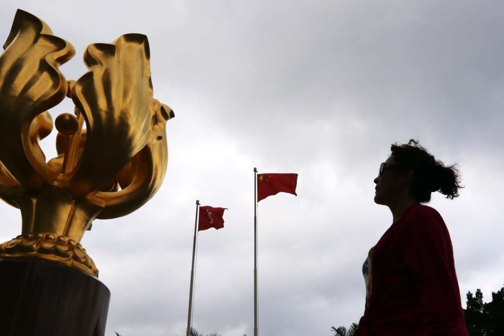 Dusk descends on Hong Kong’s Golden Bauhinia Square. Photo: Nora Tam