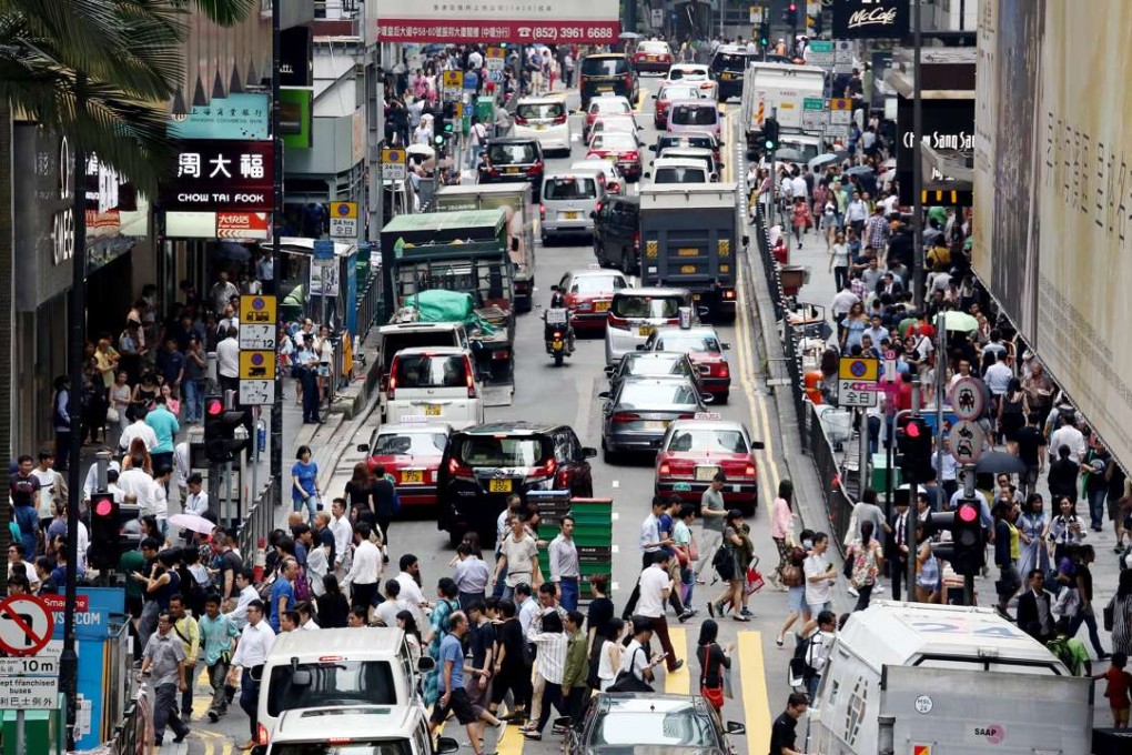 Hong Kong’s heavily commercialised Central district on Friday. Photo: SCMP Pictures