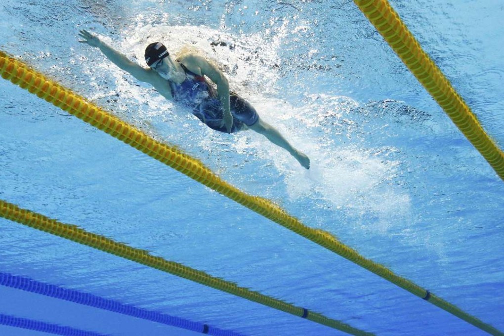 Katie Ledecky of USA streams clear of all the other swimmers in the 800m final. Photo: Reuters