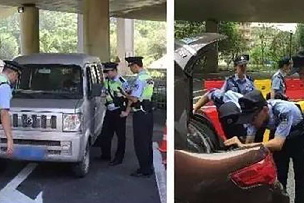 Officers inspecting vehicles ahead of the summit. Photo: SCMP Pictures
