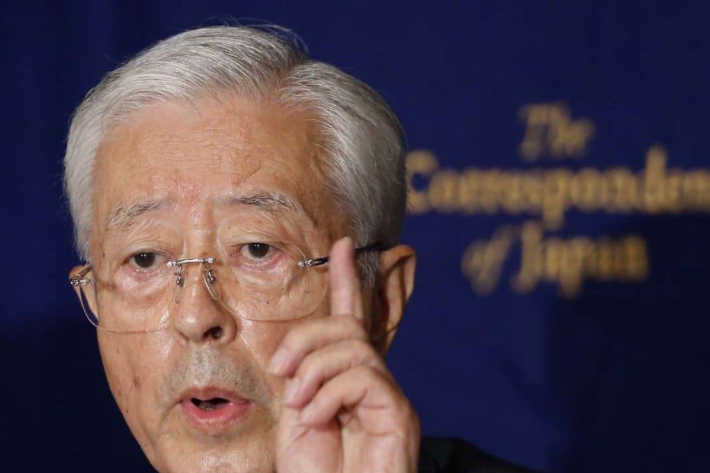 Tadae Takubo, chairman of Nippon Kaigi, speaks at the Foreign Correspondents' Club of Japan in Tokyo. Photo: AP