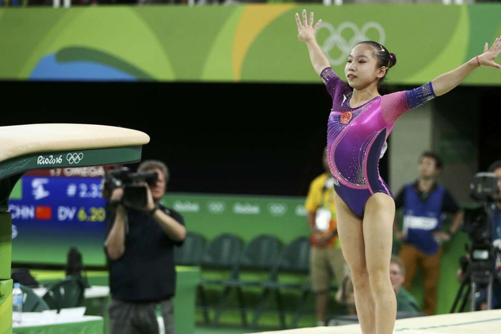 Wang Yan of China competes in the women’s vault final. Photo: Reuters