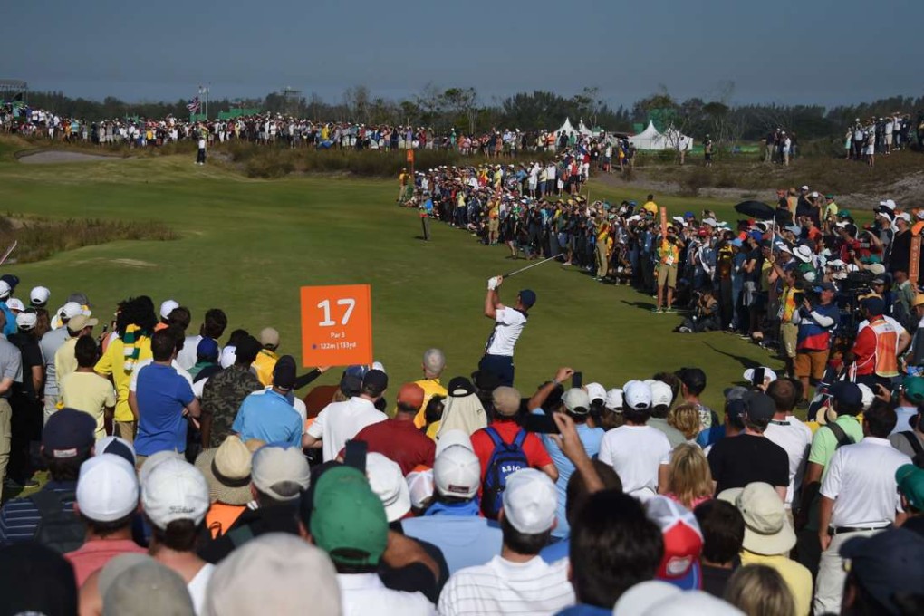Justin Rose competes in the men's individual stroke play final day at the Olympic Golf course. Photo: AFP