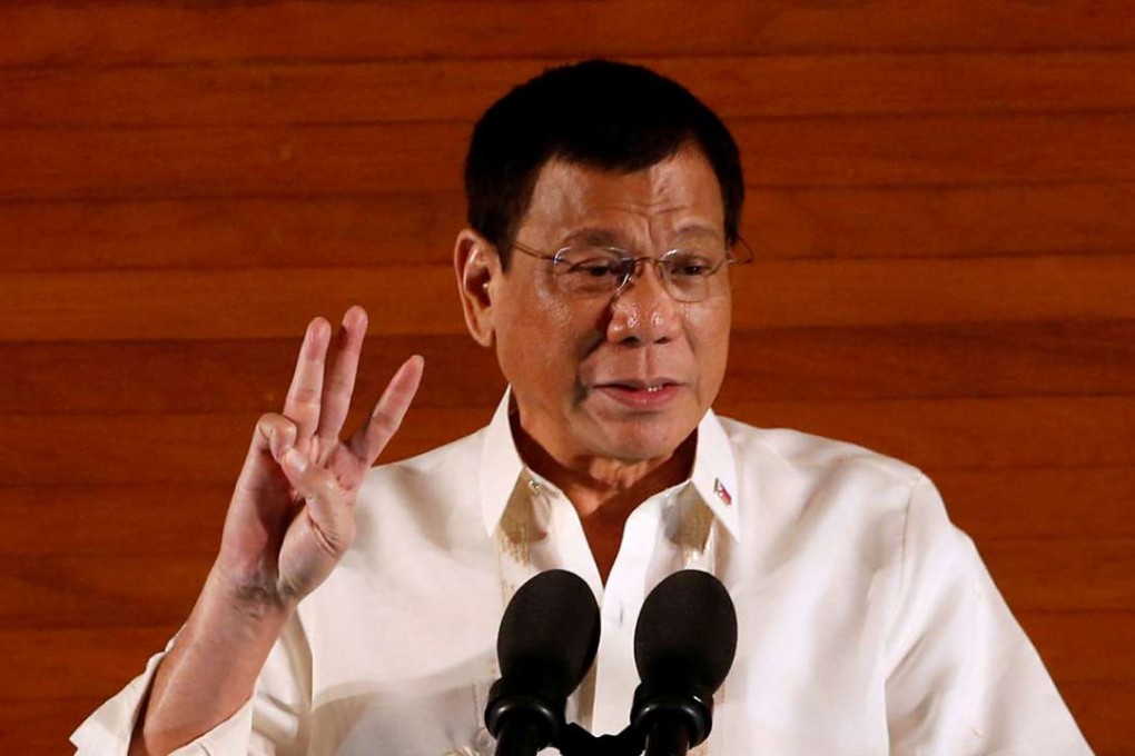 President Rodrigo Duterte gestures during his first State of the Nation Address at the Philippine Congress in Quezon city, Metro Manila. Photo: Reuters