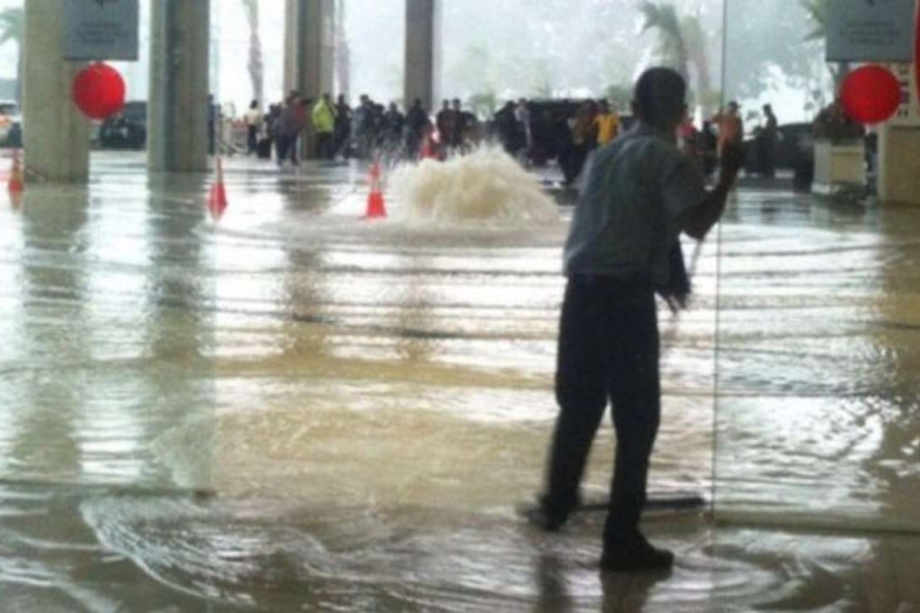 Local media said drains might have been clogged by construction debris. Photo: Twitter