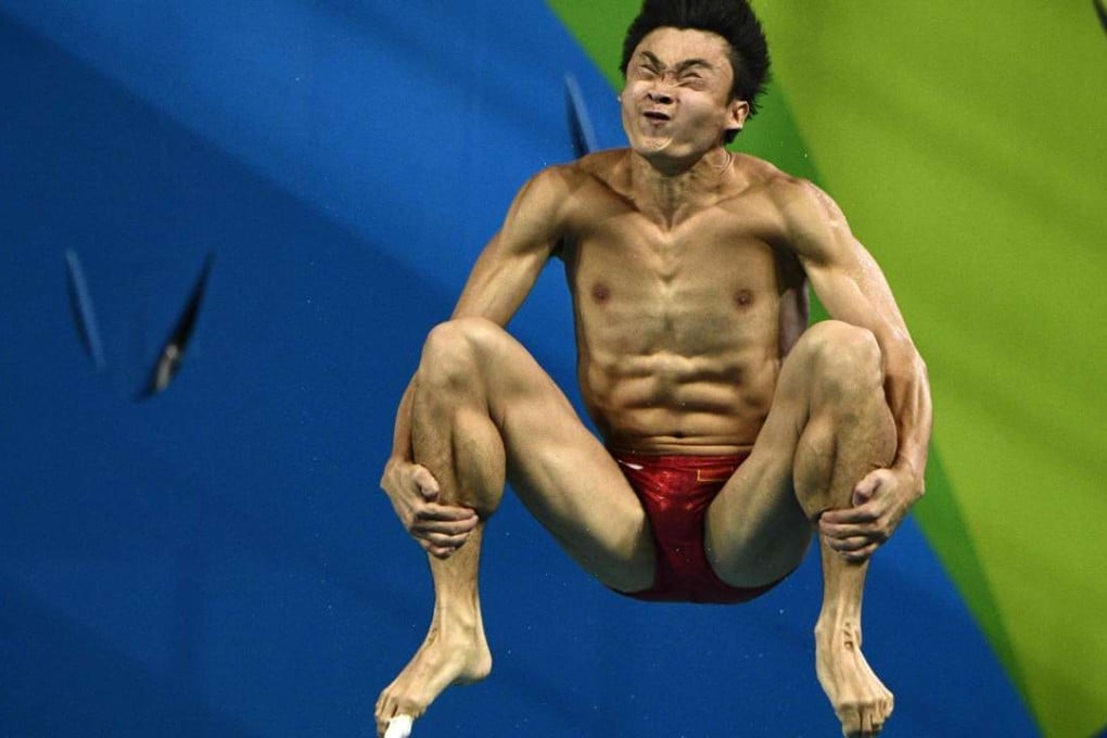 China’s Cao Yuan on his way to winning the men’s 3m springboard final. Photo: AFP