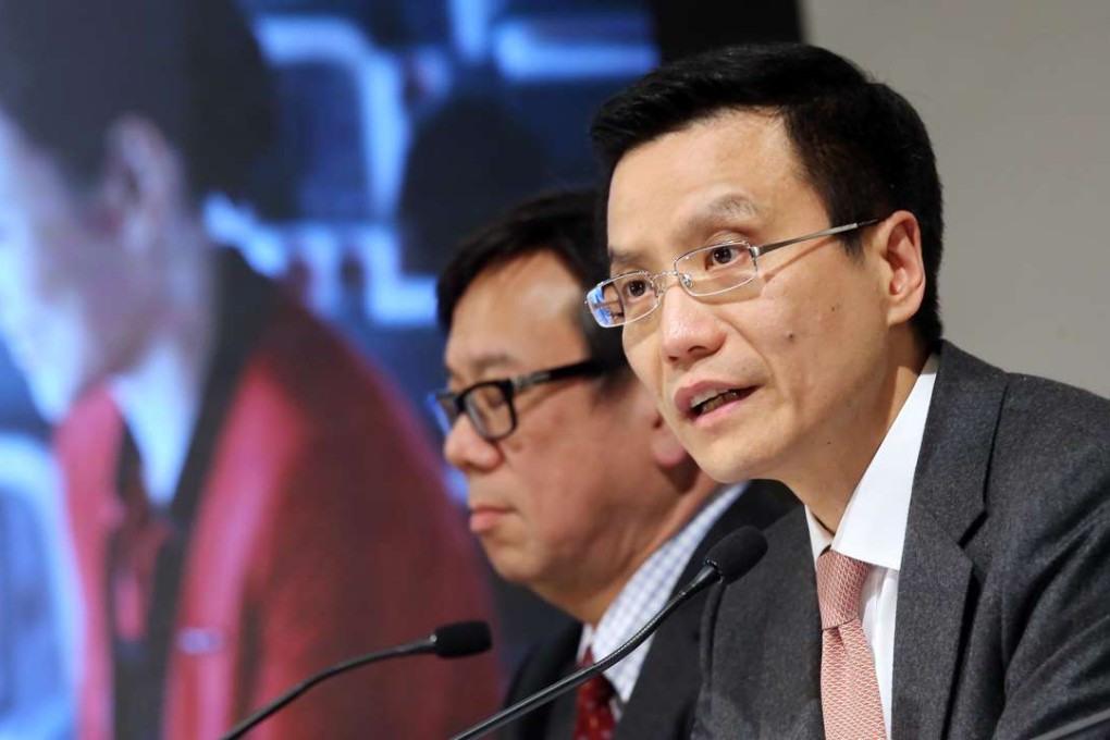 Cathay Pacific chief executive Ivan Chu Kwok-leung (front) said that passenger revenue had been adversely affected by a reduced load factor. Photo: Dickson Lee