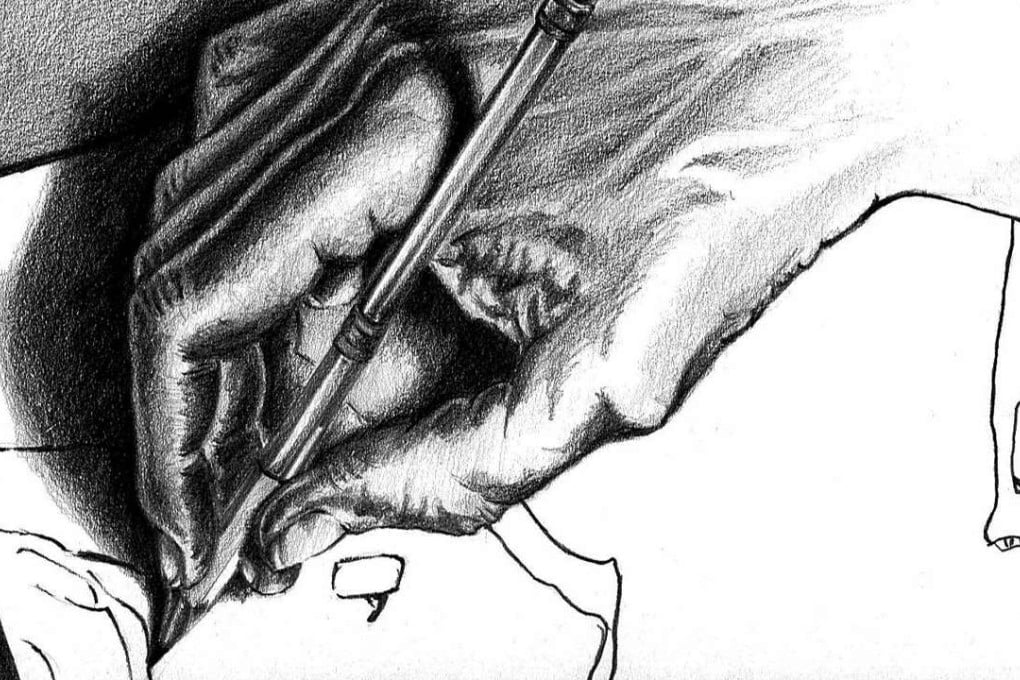 Detail from Drawing Hands by MC Escher.