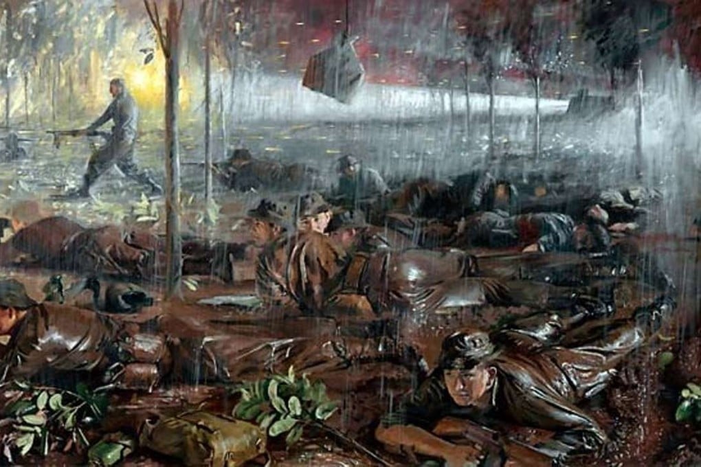 A reconstruction of the Battle of Long Tan, Vietnam, 18 August 1966, between 'D' Company and Viet Cong and North Vietnamese Army forces. Image: Bruce Fletcher