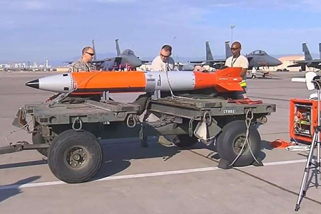 America’s B61-12 smart nuclear bomb being handled by weapons experts. Photo: SCMP Pictures