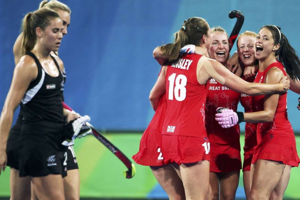 Great Britain celebrates their win. Photo: Reuters