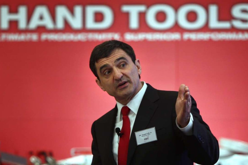 TTI chief executive Joseph Galli Jnr said the company was investing ‘like crazy’ on the Chinese mainland. Photo: Jonathan Wong