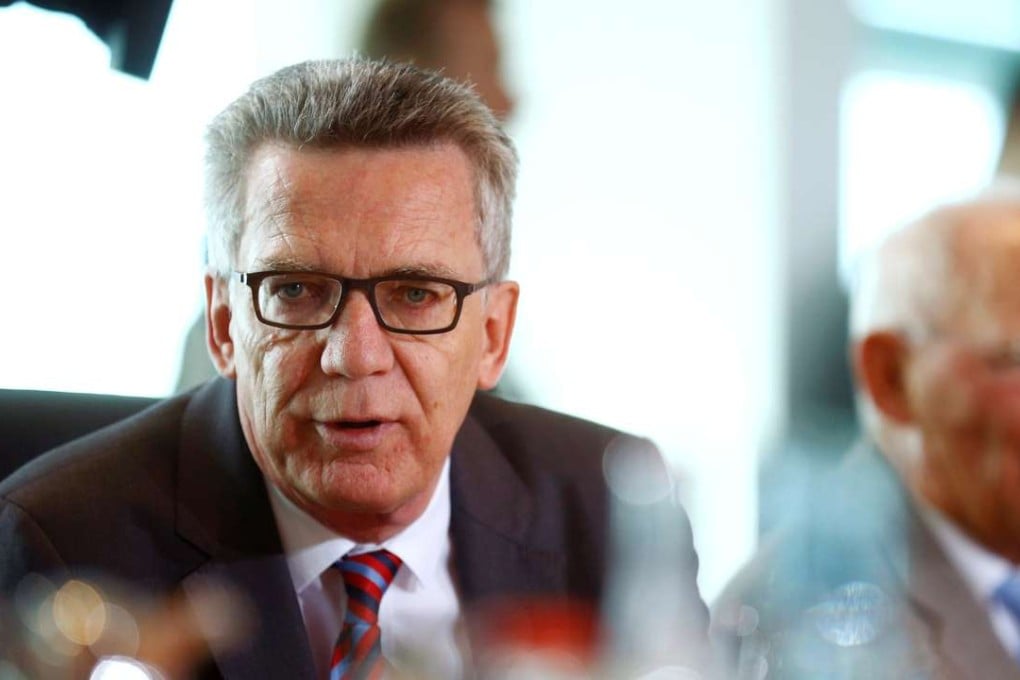 German Interior Minister Thomas de Maiziere attends the cabinet meeting at the Chancellery in Berlin, Germany, on Wednesday. Photo: Reuters