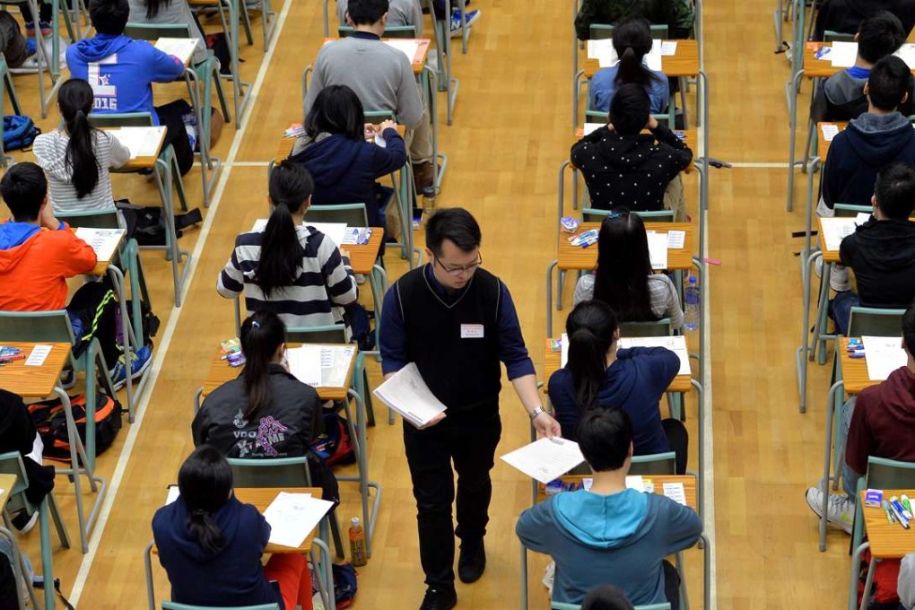 Students sit a Diploma of Secondary Education exam at Concordia Lutheran School in Shek Kip Mei. Photo: SCMP Pictures