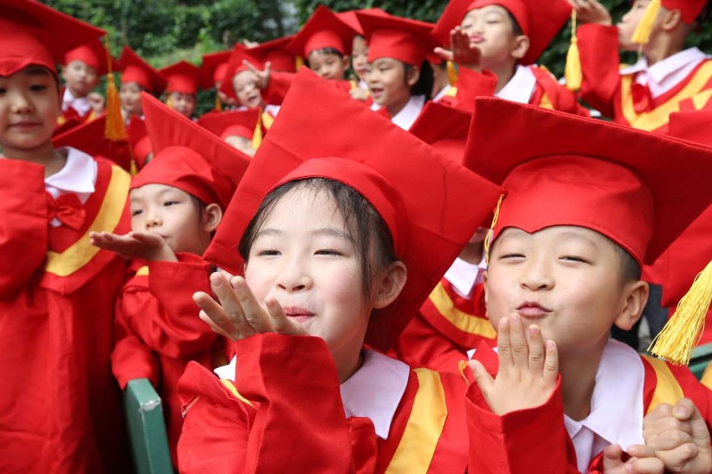 A file picture of children “graduating” from a kindergarten in Chongqing in southwest China. Photo: Xinhua