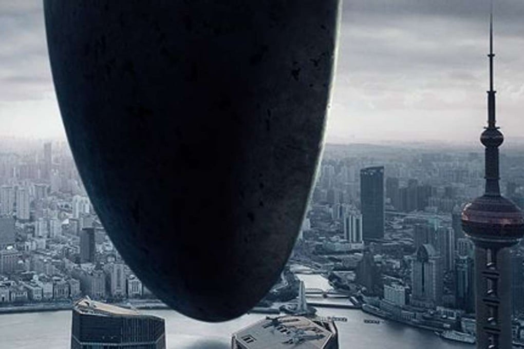 An updated version of the Arrival movie promotional poster shows the Shanghai skyline. Photo: SCMP Pictures