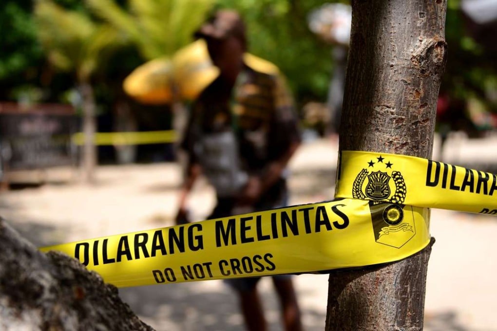 The site where a policeman was killed several days ago near Kuta beach on Indonesia's resort island of Bali. Photo: AFP