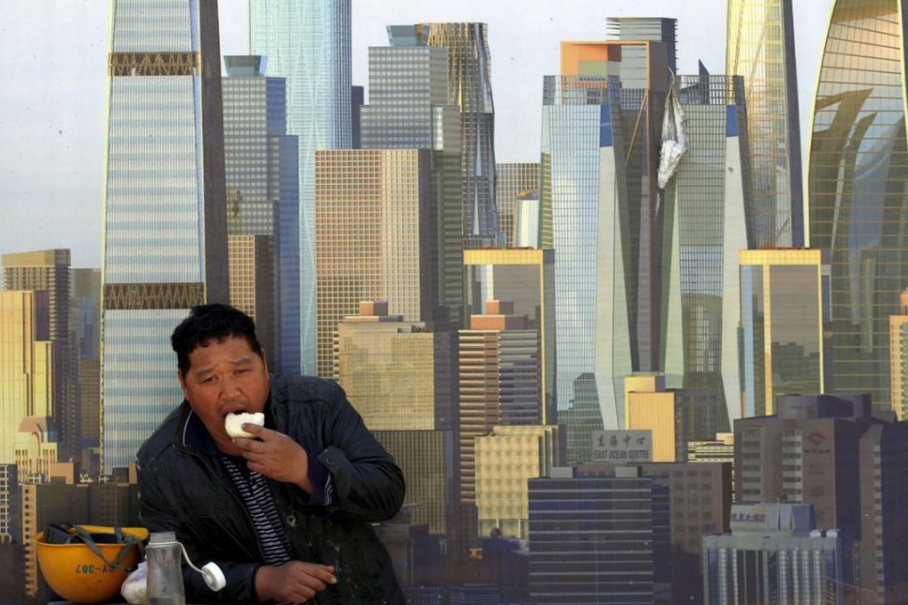 Aggressive monetary easing has not translated into faster growth resulting in inflated asset prices, according to a BNP Paribas report. Photo: ReutersA construction worker eats a bun during a lunch break in front of a wall of a construction site in Beijing April 20, 2015. China's central bank on Sunday cut the amount of cash that banks must hold as reserves, the second industry-wide cut in two months, adding more liquidity to the world's second-biggest economy to help spur bank lending and combat slowing growth.Weighed down by a property downturn, factory overcapacity and local debt, growth is expected to slow to a quarter-century low of around 7 percent this year from 7.4 percent in 2014, even with expected additional stimulus measures. REUTERS/Kim Kyung-Hoon