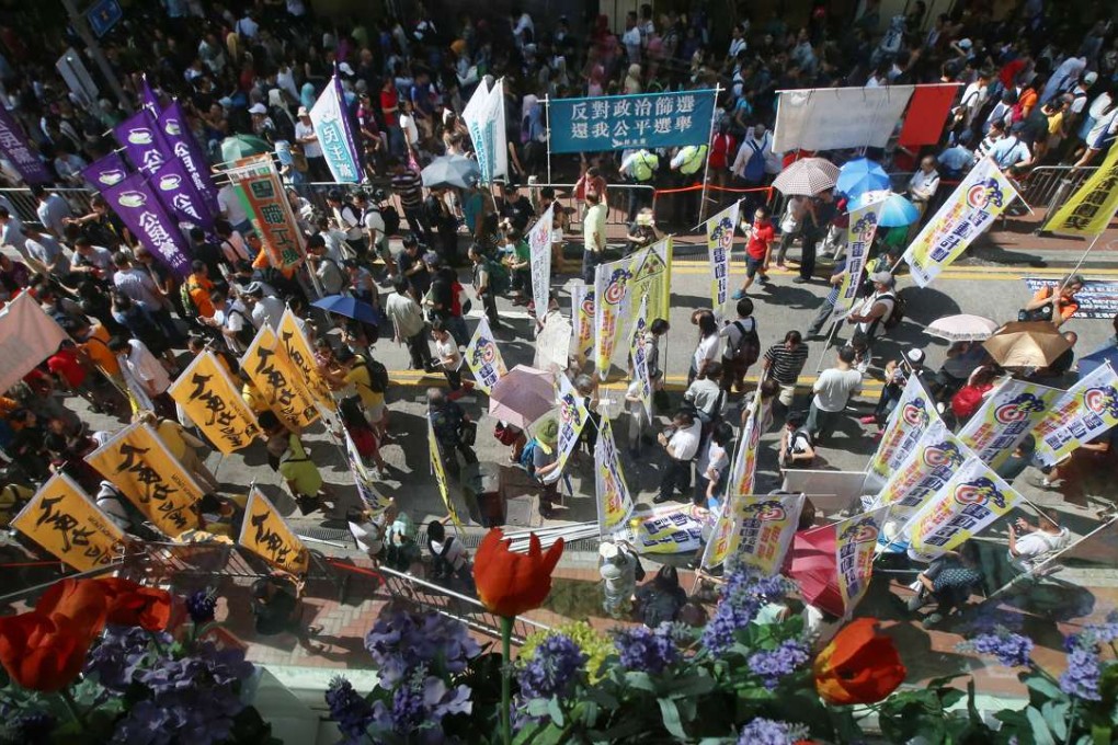 Estimates for the march turnout range from 760 to 1,300 people. Photo: David Wong