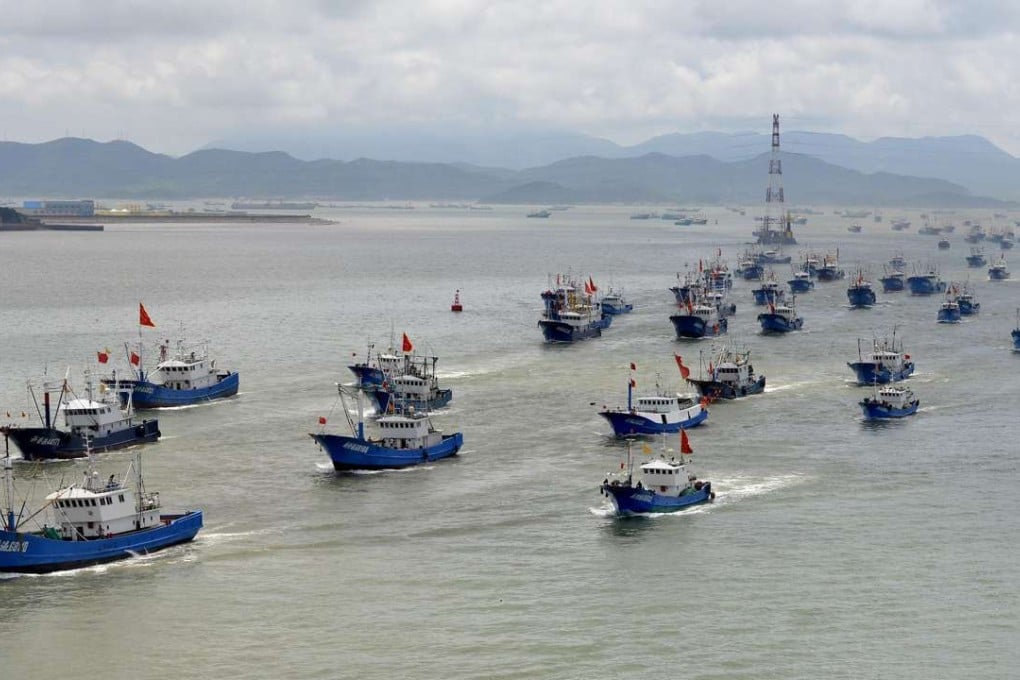 Fishing boats sail from Shenjiamen port in Zhejiang province to fish in the East China Sea. Photo: Xinhua