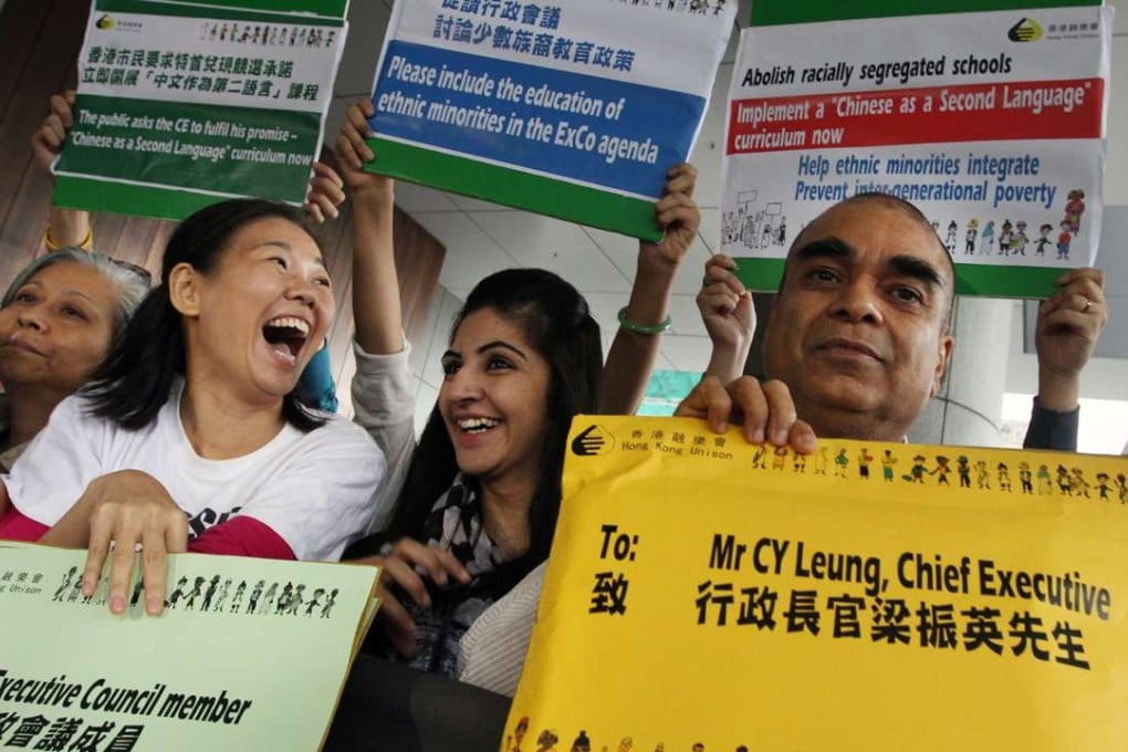 Protest calling for education reforms for ethnic minorities. Photo: Felix Wong