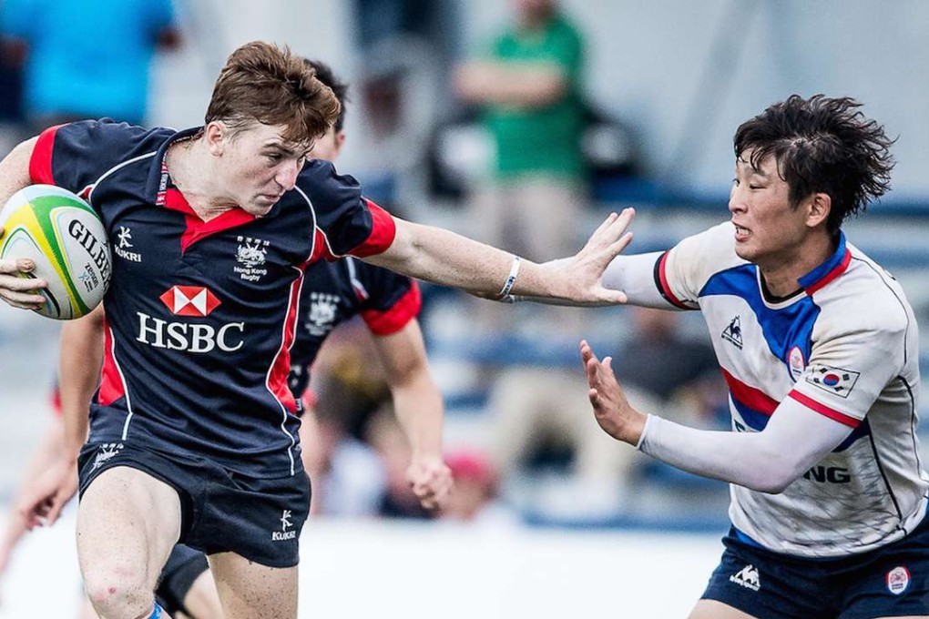 Hugo Stiles (left) during the Asia Rugby Sevens Series. Photo: SCMP Pictures